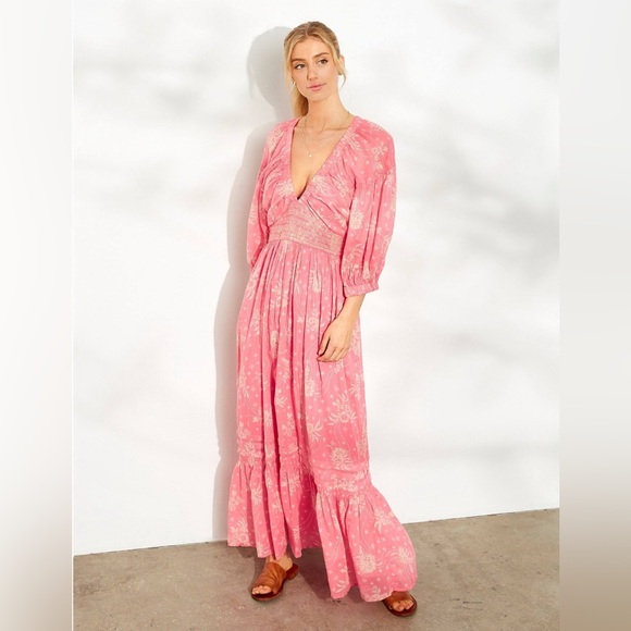 FREE PEOPLE Pink Golden Hour Maxi Dress S - Picture 4 of 5